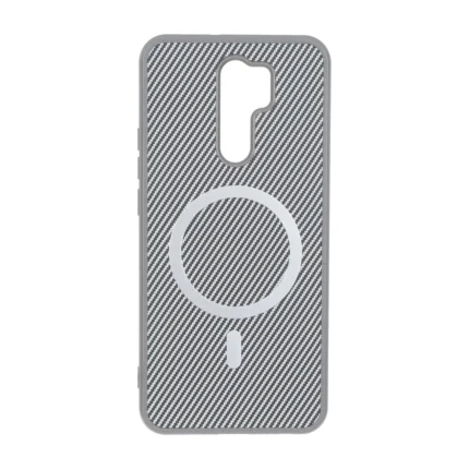 قاب هاشور MagSafe فلزی Xiaomi Redmi 9 / Redmi 9 Prime / Poco M2 - طوسی