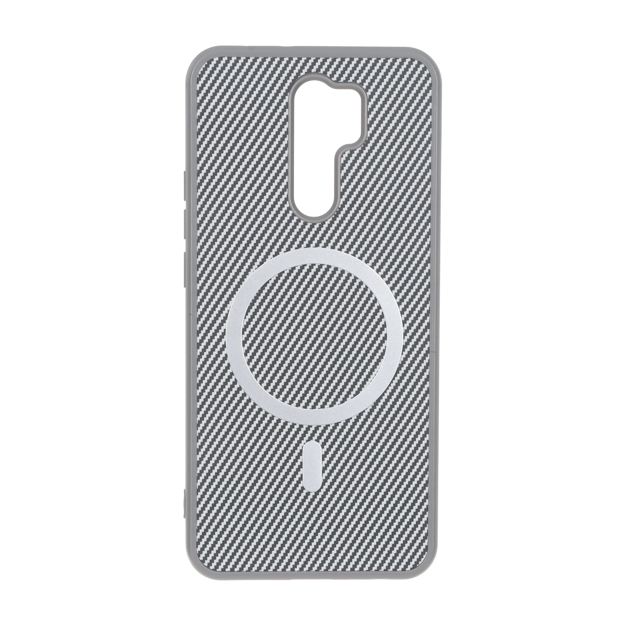 4620416 قاب هاشور MagSafe فلزی Xiaomi Redmi 9 / Redmi 9 Prime / Poco M2 - طوسی - تصویر 1