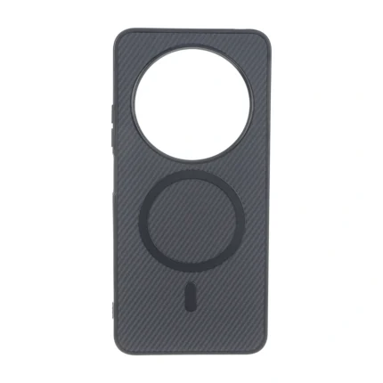 قاب هاشور MagSafe فلزی Xiaomi Redmi 14C / Redmi A3 Pro / Redmi A4 / Poco C75 - مشکی