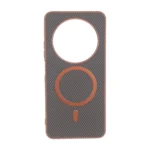 قاب هاشور MagSafe فلزی Xiaomi Redmi 14C / Redmi A3 Pro / Redmi A4 / Poco C75 - قهوه ای