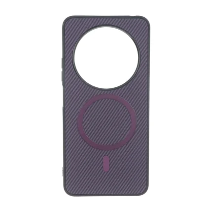 قاب هاشور MagSafe فلزی Xiaomi Redmi 14C / Redmi A3 Pro / Redmi A4 / Poco C75 - بنفش