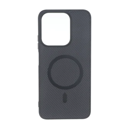 قاب هاشور MagSafe فلزی Xiaomi Redmi 15C / Poco C85 - مشکی