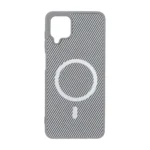 قاب هاشور MagSafe فلزی Samsung Galaxy A12 / M12 / F12 - طوسی