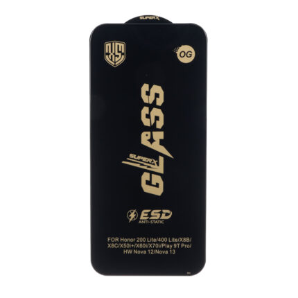 محافظ صفحه نمایش شیشه ای درجه یک Full Cover Super X OG - ESD OVOG مدل Honor X8c / 200 Lite / 400 Lite