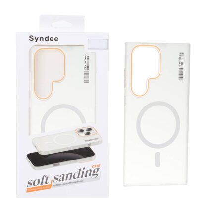 قاب اورجینال Syndee پشت مات MagSafe مدل Samsung Galaxy S23 Ultra - سفید (پک دار)