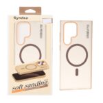 قاب اورجینال Syndee پشت مات MagSafe مدل Samsung Galaxy S22 Ultra - قهوه ای (پک دار)