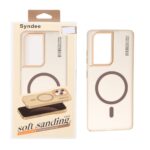 قاب اورجینال Syndee پشت مات MagSafe مدل Samsung Galaxy S21 Ultra - قهوه ای (پک دار)