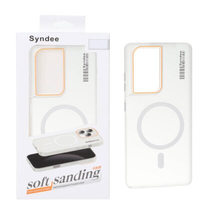 قاب اورجینال Syndee پشت مات MagSafe مدل Samsung Galaxy S21 Ultra - سفید (پک دار)