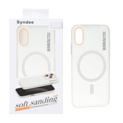 قاب اورجینال Syndee پشت مات MagSafe مدل Apple iPhone X / iPhone XS - سفید (پک دار)