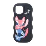 قاب سیلیکونی کنگره ای Stitch برجسته فانتزی Apple iPhone 15 / iPhone 14 / iPhone 13 - مشکی کد 1