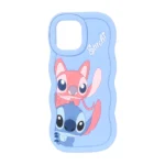 قاب سیلیکونی کنگره ای Stitch برجسته فانتزی Apple iPhone 15 / iPhone 14 / iPhone 13 - آبی