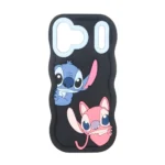 قاب سیلیکونی کنگره ای Stitch برجسته فانتزی Apple iPhone 17 Pro Max - مشکی