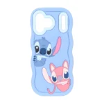 قاب سیلیکونی کنگره ای Stitch برجسته فانتزی Apple iPhone 17 Pro Max - آبی