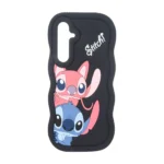 قاب سیلیکونی کنگره ای Stitch برجسته فانتزی Samsung Galaxy A55 - مشکی