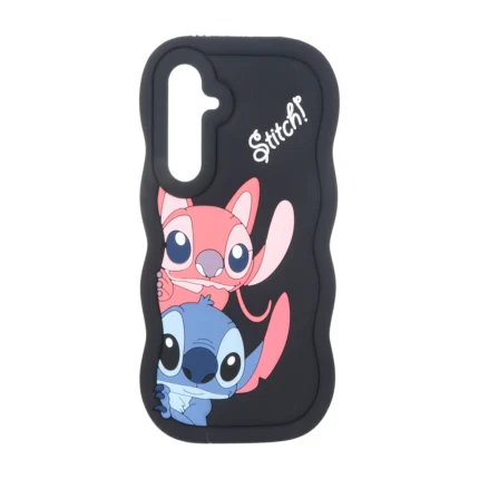 قاب سیلیکونی کنگره ای Stitch برجسته فانتزی Samsung Galaxy A55 - مشکی