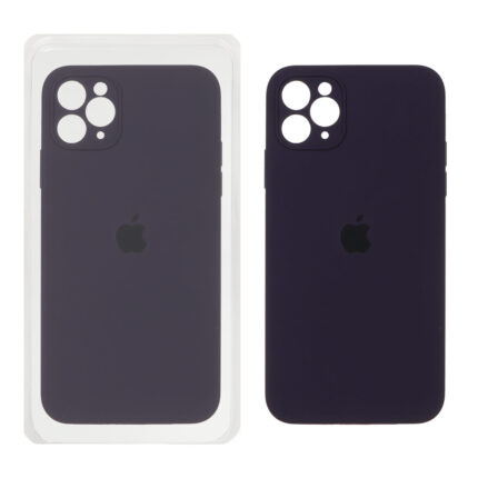 قاب سیلیکونی پاک کنی اورجینال ++A مدل Apple iPhone 11 Pro Max - بادمجانی (پک دار)