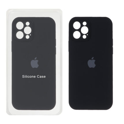 قاب سیلیکونی پاک کنی اورجینال ++A مدل Apple iPhone 12 Pro - مشکی (پک دار)