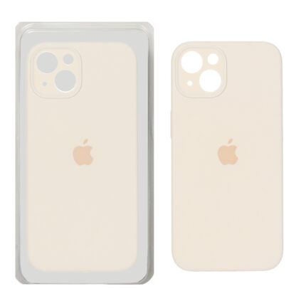 قاب سیلیکونی پاک کنی اورجینال ++A مدل Apple iPhone 13 / iPhone 14 - کرم (پک دار)