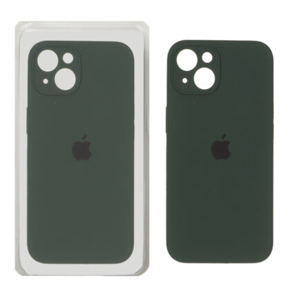 قاب سیلیکونی پاک کنی اورجینال ++A مدل Apple iPhone 13 / iPhone 14 - سبز تیره (پک دار)