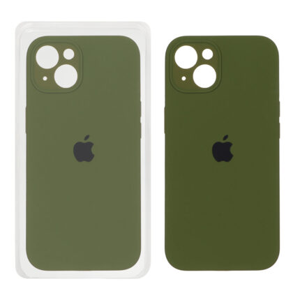 قاب سیلیکونی پاک کنی اورجینال ++A مدل Apple iPhone 13 / iPhone 14 - سبز زیتونی (پک دار)