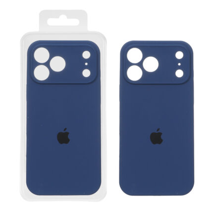 قاب سیلیکونی پاک کنی اورجینال ++A مدل Apple iPhone 17 Pro Max - سرمه ای (پک دار)