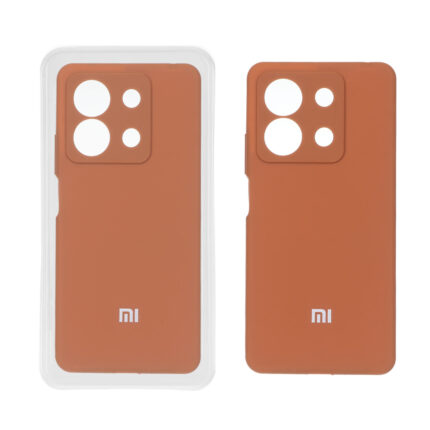 قاب سیلیکونی پاک کنی محافظ لنزدار اورجینال Xiaomi Redmi Note 13 5G - قهوه ای (پک دار)