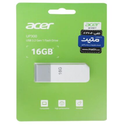 فلش مموری Acer مدل UP300 USB3.2 ظرفیت 16GB - سفید (گارانتی متین)