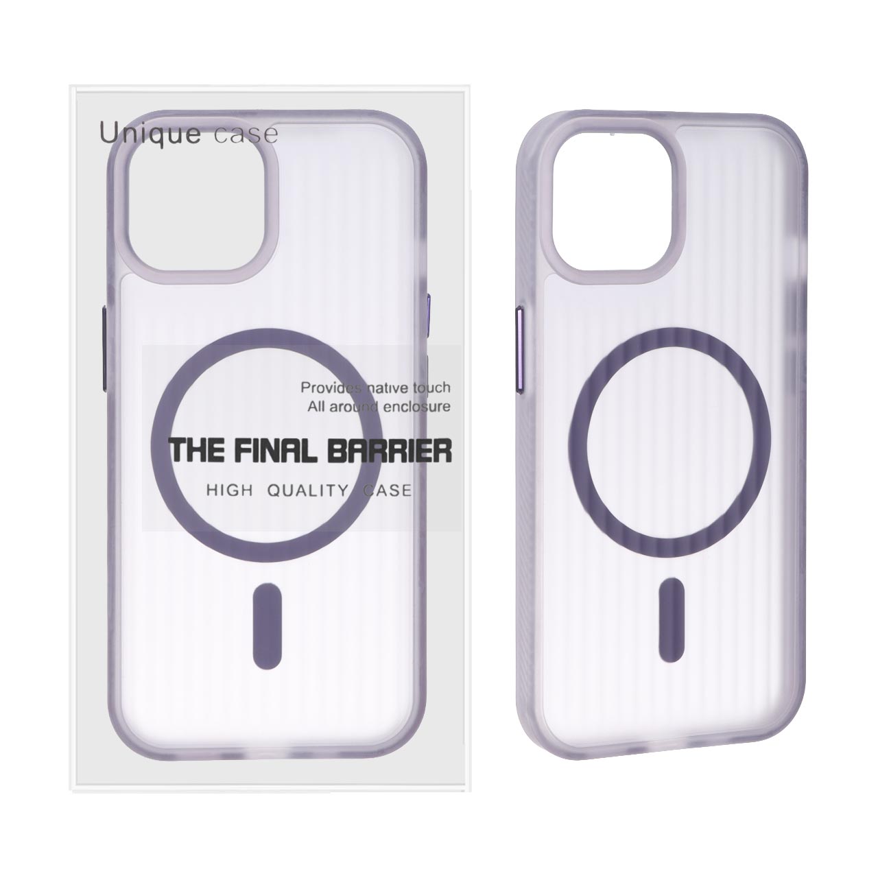 4622434 قاب اورجینال Unique Case کرکره ای مات MagSafe مدل Apple iPhone 15 / iPhone 14 / iPhone 13 - بنفش (پک دار) - تصویر 1