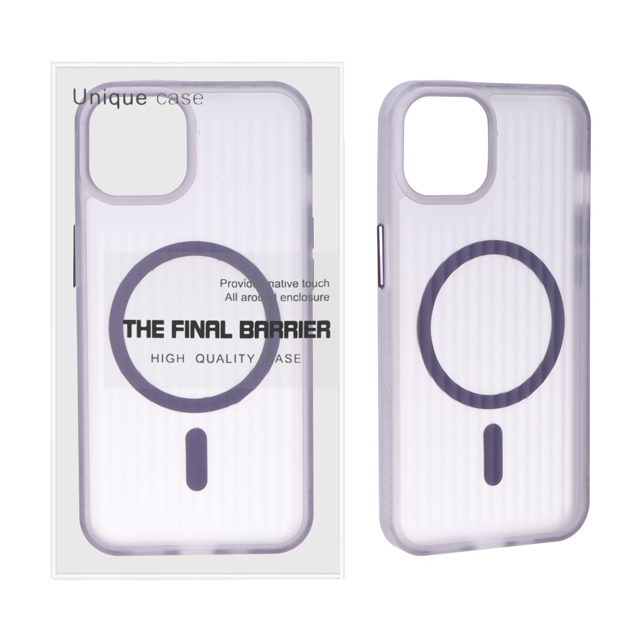 4622438 قاب اورجینال Unique Case کرکره ای مات MagSafe مدل Apple iPhone 13 / iPhone 14 - بنفش (پک دار) - تصویر 1