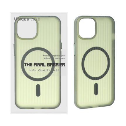 قاب اورجینال Unique Case کرکره ای مات MagSafe مدل Apple iPhone 13 / iPhone 14 - سبز (پک دار)