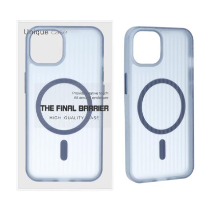 قاب اورجینال Unique Case کرکره ای مات MagSafe مدل Apple iPhone 13 / iPhone 14 - سرمه ای (پک دار)
