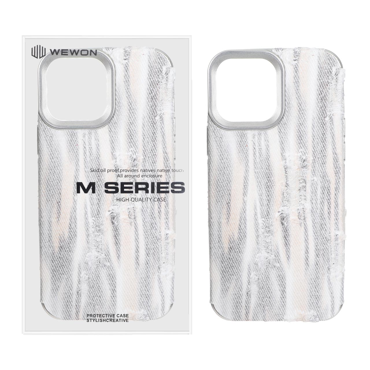 4622554 قاب Wewon طرح جیر زاپ دار Apple iPhone 13 Pro Max - طرح 1 (پک دار) - MPS - تصویر 1