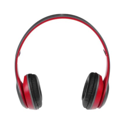 هدفون بی سیم مدل P47 - طوسی قرمز- SMO
