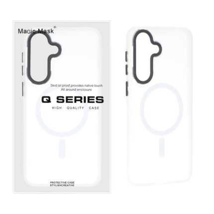 قاب اورجینال Magic Mask مات Magsafe بلک لنز Samsung Galaxy A57 - سفید (پک دار)