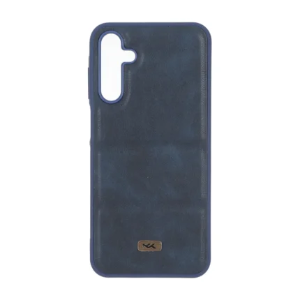 قاب پافر طرح چرم سه تکه لوگو فلزی Samsung Galaxy A15 - سرمه ای