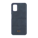 قاب پافر طرح چرم سه تکه لوگو فلزی Xiaomi Poco M3 / Redmi 9T 4G - سرمه ای