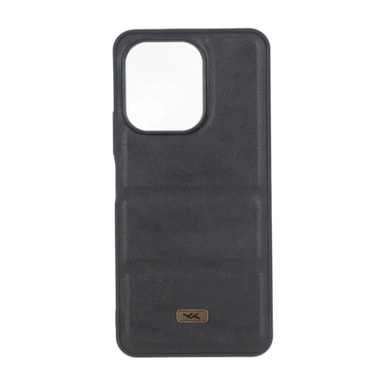 قاب پافر طرح چرم سه تکه لوگو فلزی Xiaomi Redmi 13X / Redmi 13 4G / Poco M6 4G - مشکی