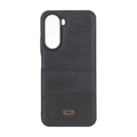 قاب پافر طرح چرم سه تکه لوگو فلزی Xiaomi Poco C81 / C81 Pro / C85X / Redmi A7 Pro - مشکی