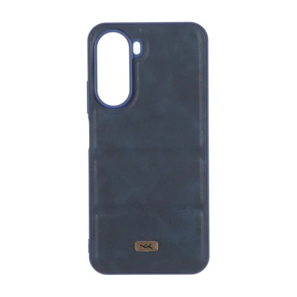 قاب پافر طرح چرم سه تکه لوگو فلزی Xiaomi Poco C81 / C81 Pro / C85X / Redmi A7 Pro - سرمه ای