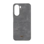قاب پافر طرح چرم سه تکه لوگو فلزی Xiaomi Poco C81 / C81 Pro / C85X / Redmi A7 Pro - خاکستری