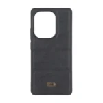 قاب پافر طرح چرم سه تکه لوگو فلزی Xiaomi Redmi Note 14S / Note 13 Pro 4G / Poco M6 Pro 4G - مشکی