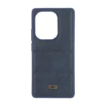قاب پافر طرح چرم سه تکه لوگو فلزی Xiaomi Redmi Note 14S / Note 13 Pro 4G / Poco M6 Pro 4G - سرمه ای