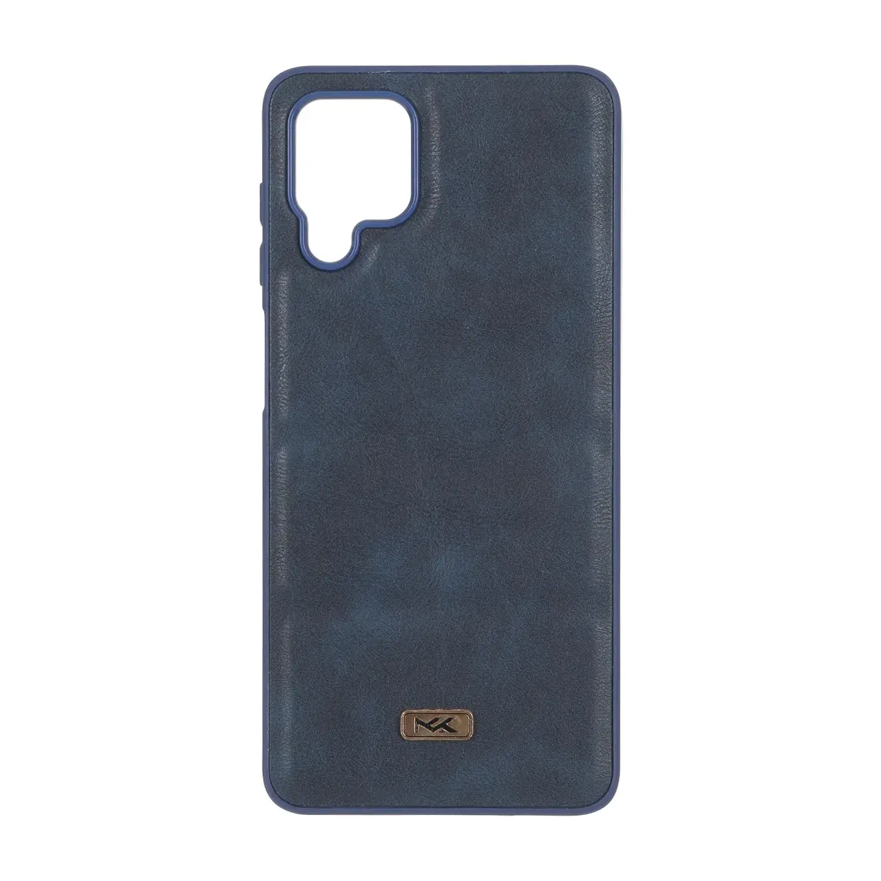4626942 قاب پافر طرح چرم سه تکه لوگو فلزی Samsung Galaxy A12 / M12 / F12 - سرمه ای - تصویر 1