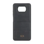 قاب پافر طرح چرم سه تکه لوگو فلزی Xiaomi Poco X3 / Poco X3 Pro / Poco X3 NFC - مشکی