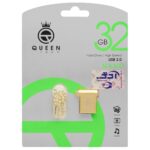 فلش مموری Queen tech USB2.0 مدل NANO ظرفیت 32GB - طلایی (گارانتی مادام العمر شرکت آی تین)