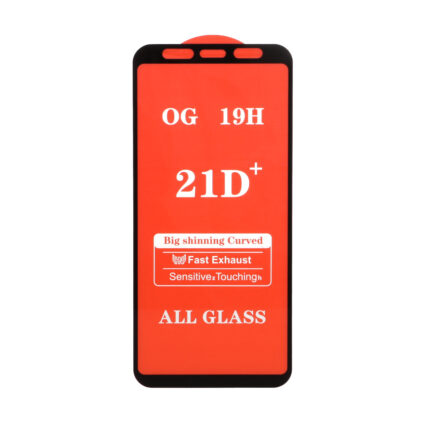 محافظ صفحه نمایش شیشه ای Samsung A6 PLUS / J4 PLUS / J8 / A8 PLUS / A750 / J4 Core / J8 Plus / J6 Plus - Full Cover 21D (بدون پک) - مشکی