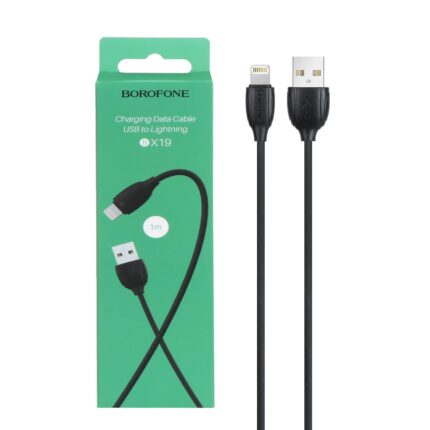 کابل شارژ آیفون BOROFONE مدل BX19-مشکی (گارانتی شش ماهه نیکان همراه)