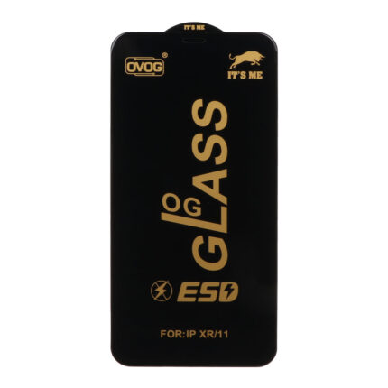 محافظ صفحه نمایش شیشه ای درجه یک Apple iphone 11 / XR - Full Cover OG - ESD OVOG - (بدون پک) - مشکی