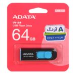 فلش مموری ADATA مدل UV128 USB 3.2 ظرفیت 64GB - مشکی آبی (گارانتی پنج ساله آونگ)