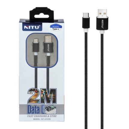 کابل شارژ 2 متری NITU Type-C مدل UC039 - مشکی (گارانتی 12 ماه تعویض نیکان همراه)